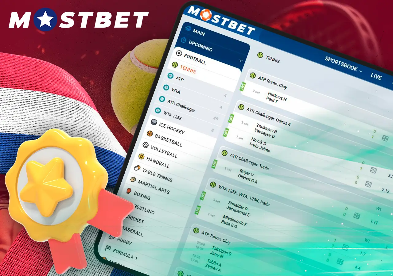 Is it possible to place tennis bets using the Mostbet mobile app?